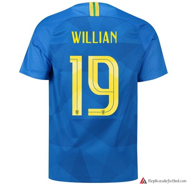 Camiseta Seleccion Brasil Segunda equipación Willian 2018 Azul